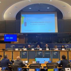 Niklas Blomberg, executive director of IHI, at the European Parliament's SANT committee meeting. 
